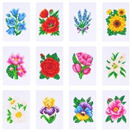 12 blomster billeder I 12 x 17 cm.